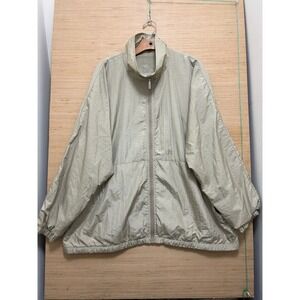 Cabin Creek Vintage Windbreaker Jacket XL Beige Shimmer Full Zip Oversized 90s